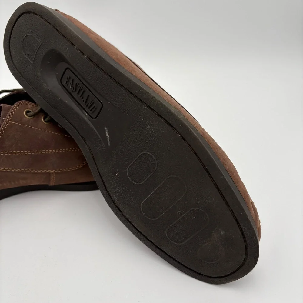 Eastland Mens Falmouth Bomber Brown Leather‎ Boat Shoes Size 12D